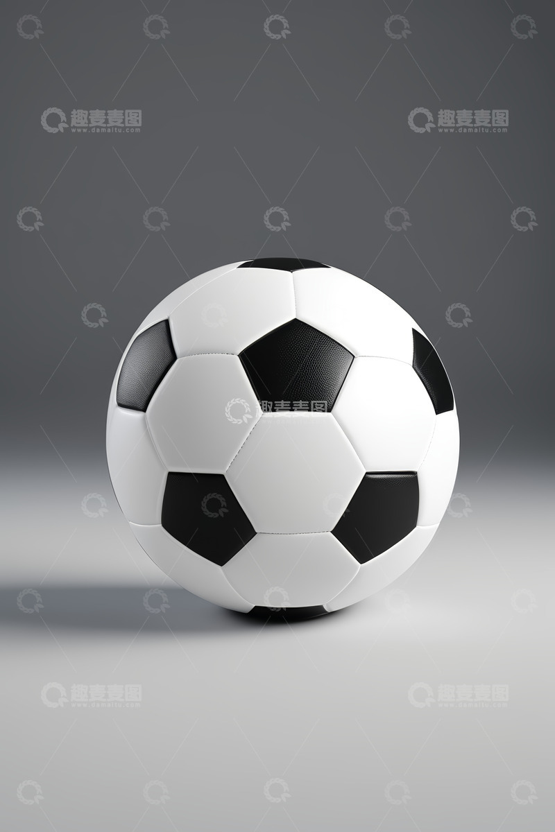 高清大图下载【趣麦麦图】黑白足球静物特写