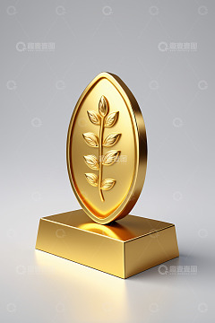 金色叶子图案奖杯