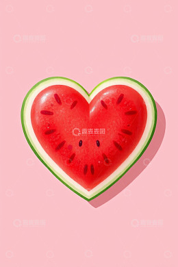 心形西瓜创意美食画面