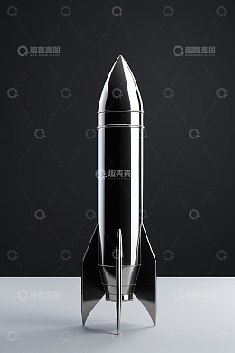金属质感火箭模型展示
