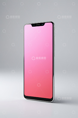 粉色屏幕智能手机展示