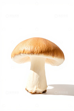 白色背景下的蘑菇特写