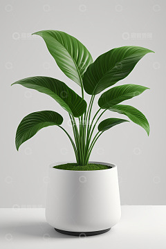 白色花盆中绿植盆栽