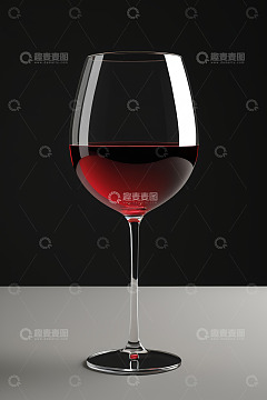 高脚杯中的红葡萄酒