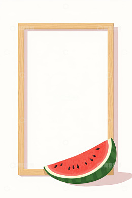 木框旁的西瓜动画素材