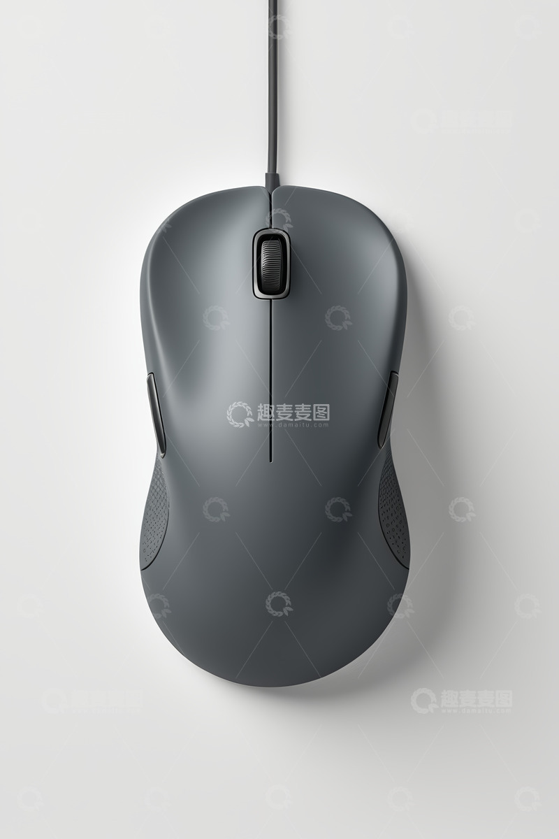高清大图下载【趣麦麦图】灰色有线鼠标特写