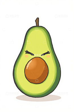 卡通牛油果拟人化形象