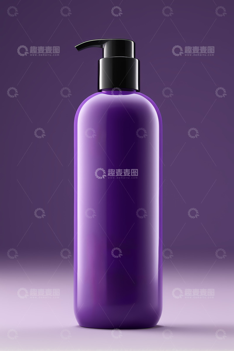高清大图下载【趣麦麦图】紫色按压瓶化妆品产品展示