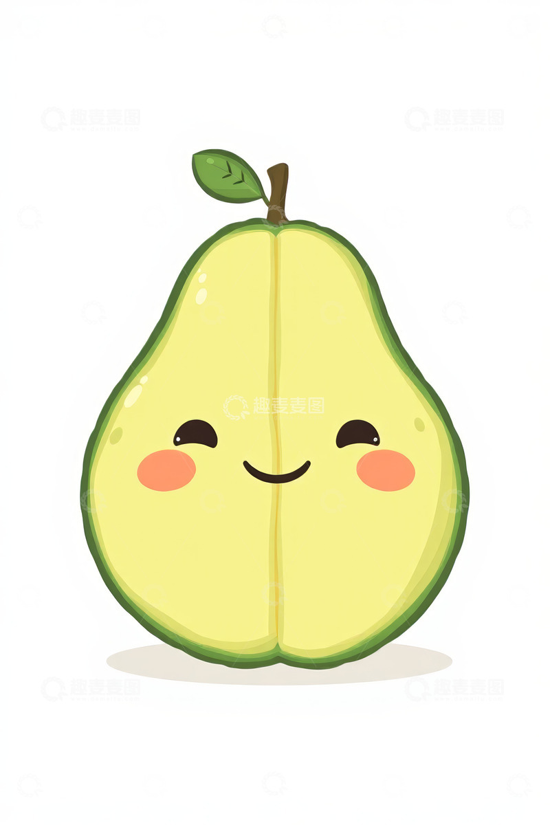 高清大图下载【趣麦麦图】卡通风格微笑梨子插画