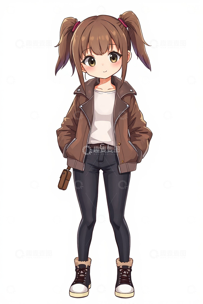 双马尾动漫女孩站立形象