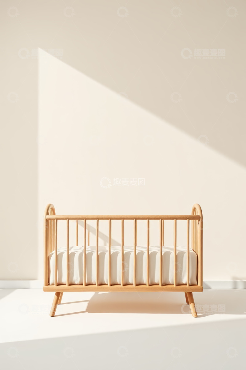 高清大图下载【趣麦麦图】室内简约风格婴儿床