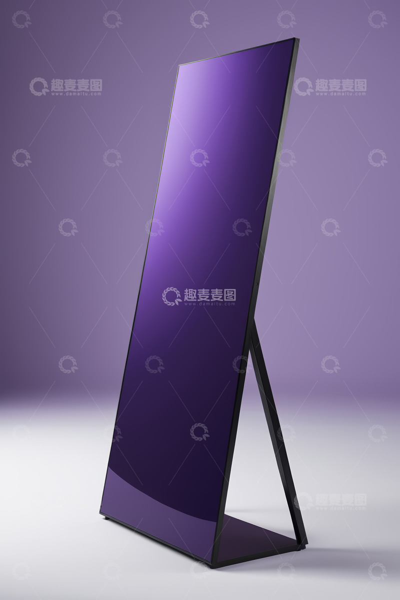 高清大图下载【趣麦麦图】紫色背景落地镜展示