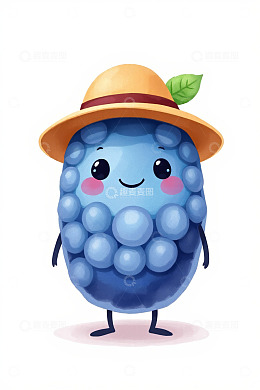 卡通蓝莓形象插画