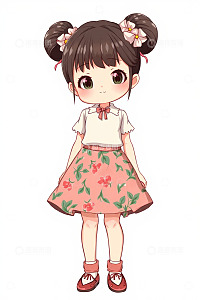双马尾卡通女孩形象
