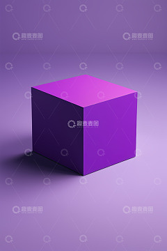 紫色立体几何立方体