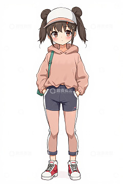 二次元少女休闲穿搭形象