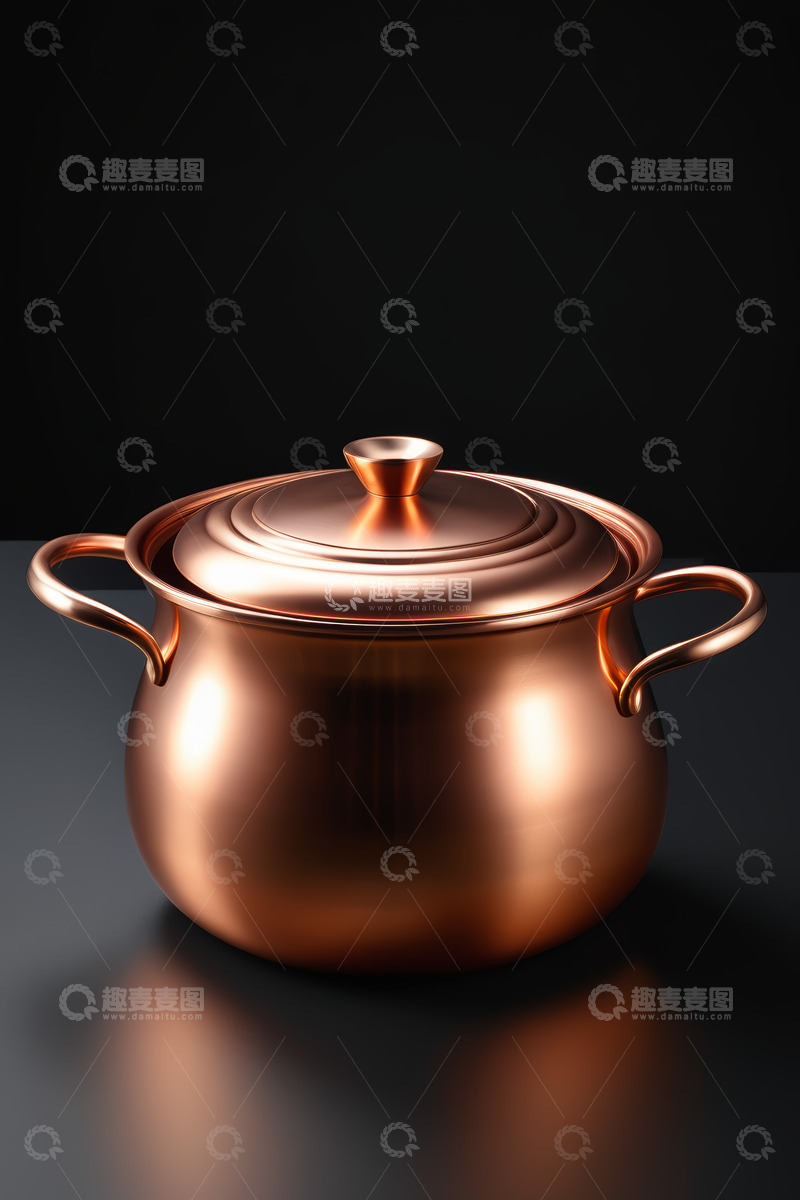 高清大图下载【趣麦麦图】铜质炖锅特写