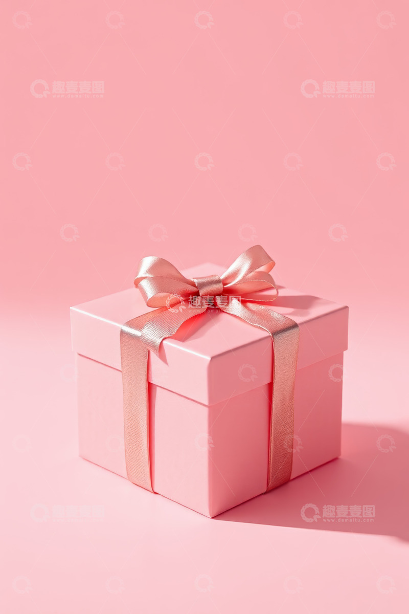 高清大图下载【趣麦麦图】粉色礼物盒带蝴蝶结装饰