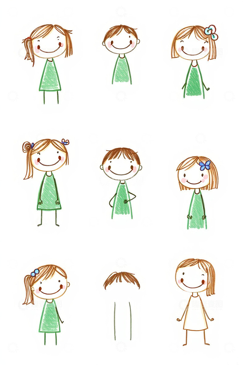 手绘卡通儿童角色形象