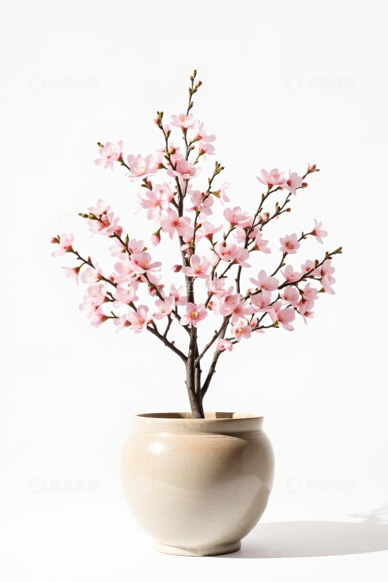 高清大图下载【趣麦麦图】花瓶中绽放的粉色花卉