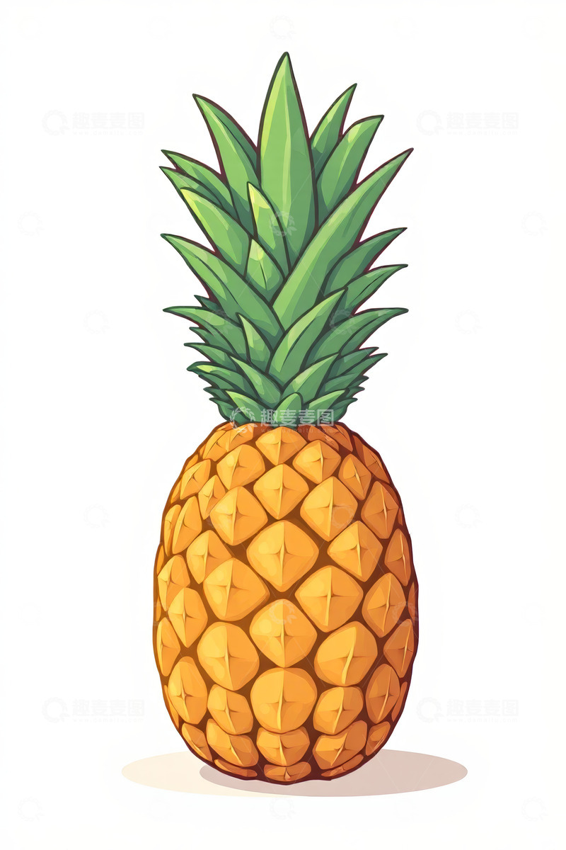 高清大图下载【趣麦麦图】卡通风格菠萝插画素材