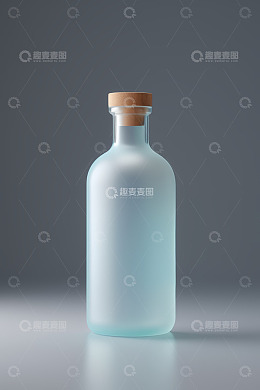 磨砂玻璃瓶带软木塞特写