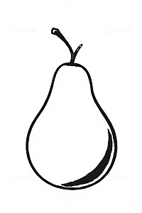 手绘简约线条梨子插图