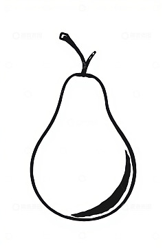 手绘简约线条梨子插图