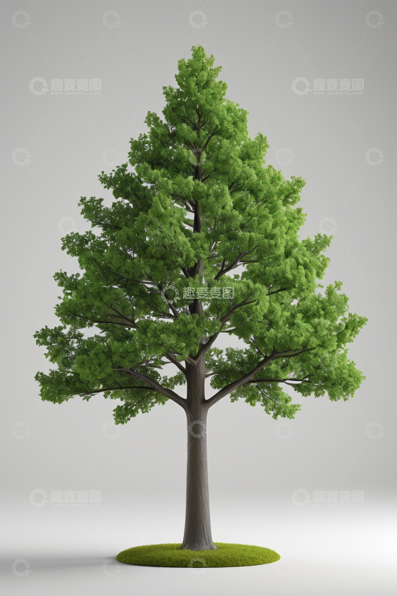 高清大图下载【趣麦麦图】绿色树木3D模型素材
