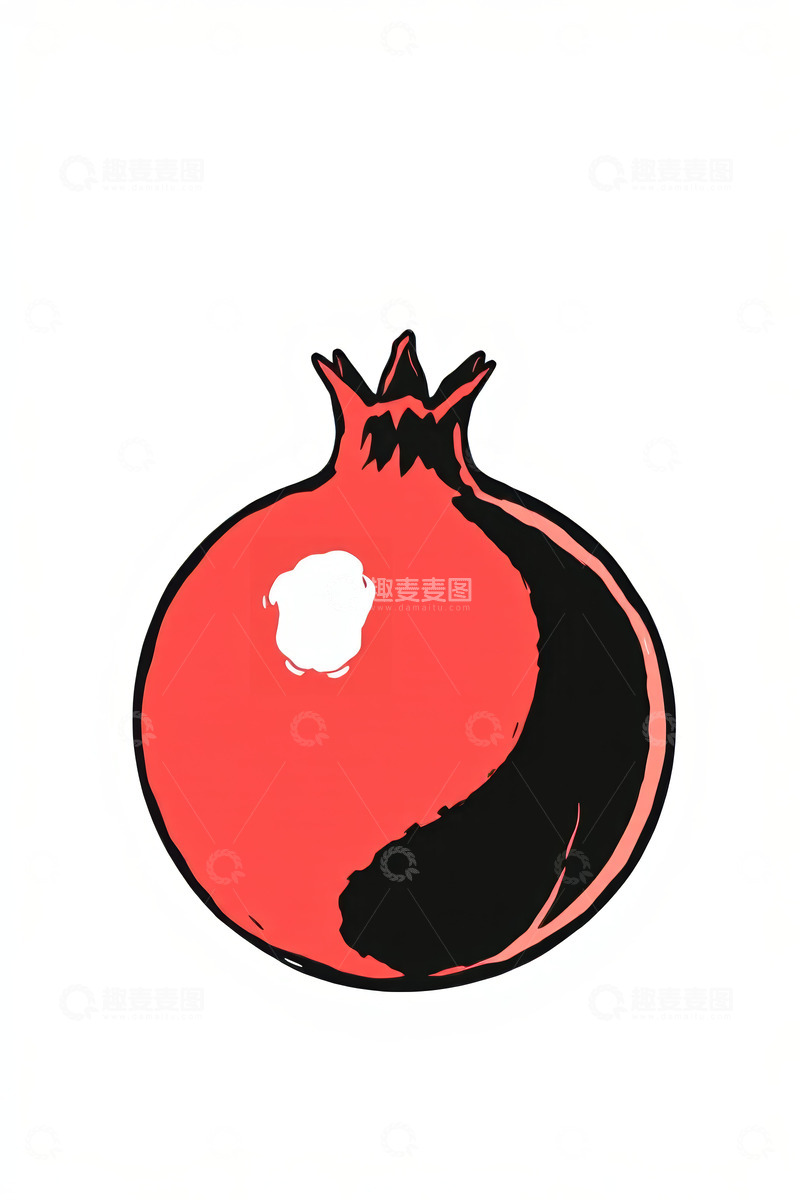 高清大图下载【趣麦麦图】手绘石榴图案素材