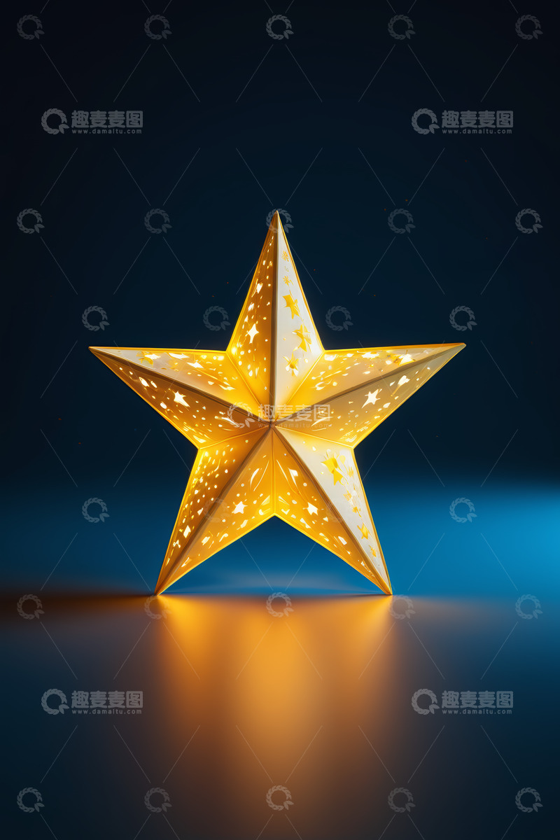 高清大图下载【趣麦麦图】发光星星形状装饰摆件