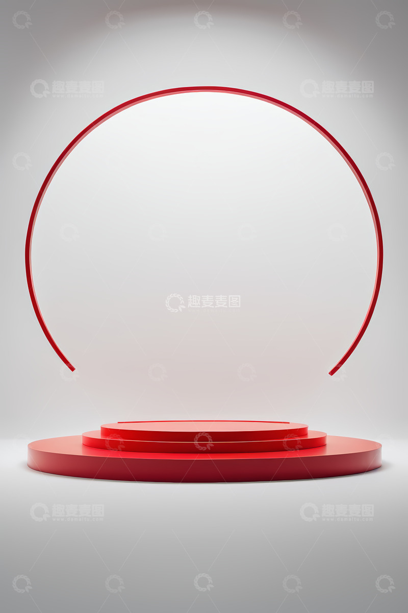 高清大图下载【趣麦麦图】红色圆形展示台