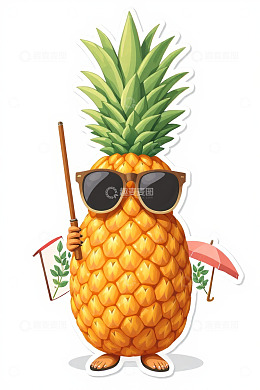 卡通菠萝形象手持道具