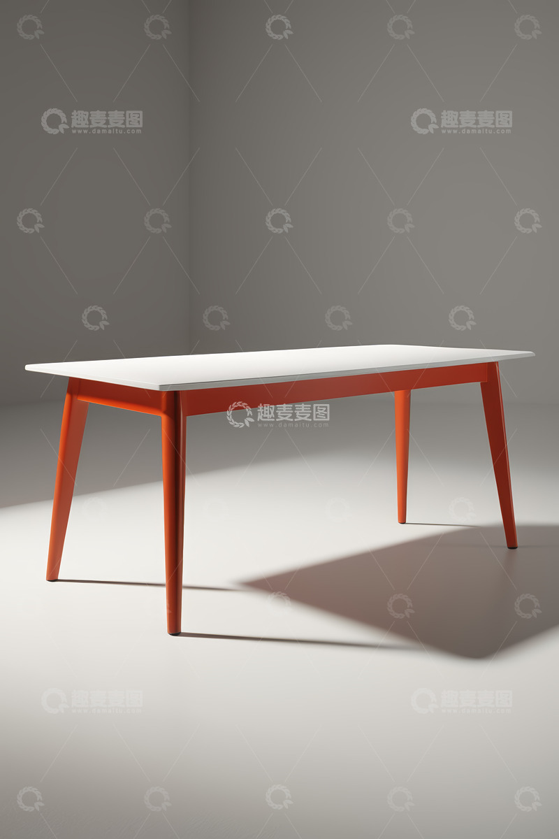 高清大图下载【趣麦麦图】现代简约风格白色橙色桌子