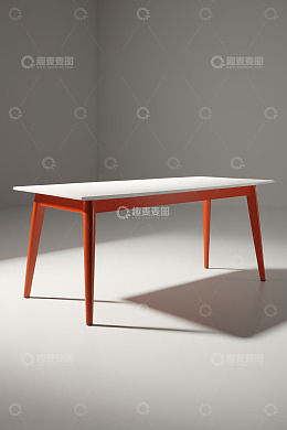 现代简约风格白色橙色桌子