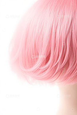 粉色齐肩短发发型特写