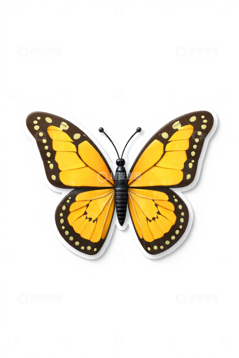 高清大图下载【趣麦麦图】黄色蝴蝶特写