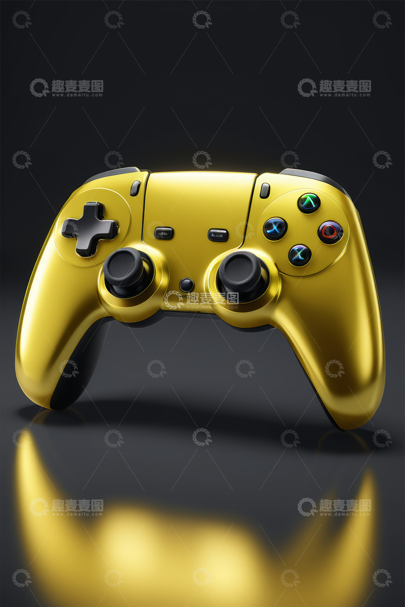 高清大图下载【趣麦麦图】金色游戏手柄特写