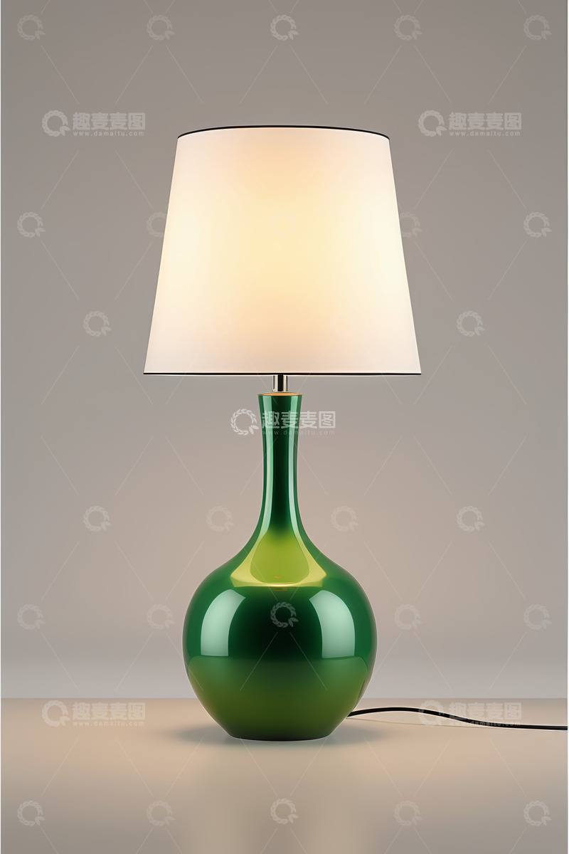 高清大图下载【趣麦麦图】绿色台灯装饰摆件