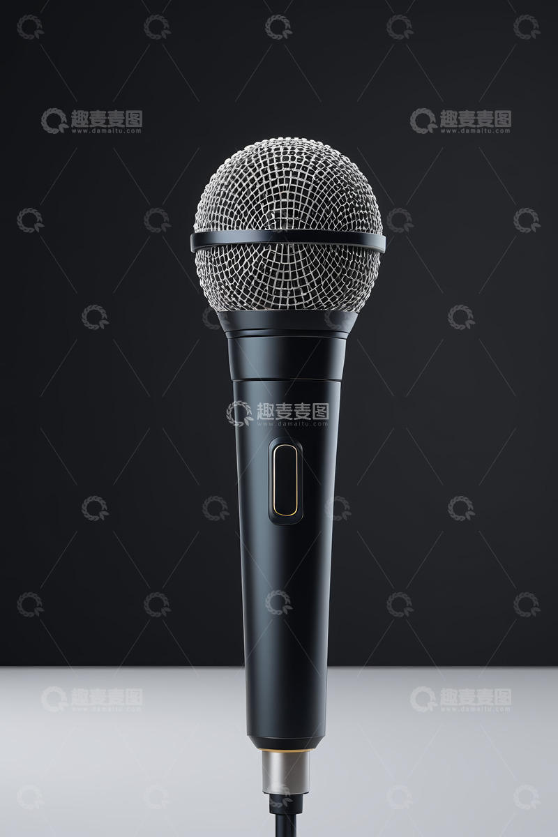 高清大图下载【趣麦麦图】黑色麦克风特写