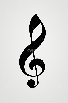 黑色高音谱号音乐符号
