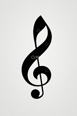黑色高音谱号音乐符号