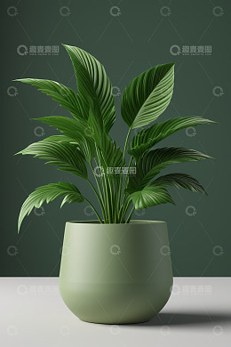 绿色盆栽室内植物特写