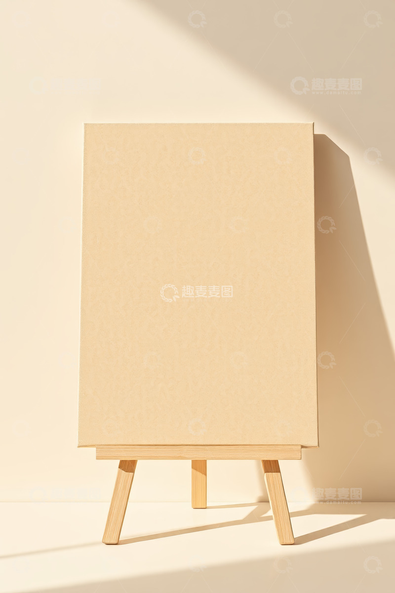 高清大图下载【趣麦麦图】画架上的空白画布
