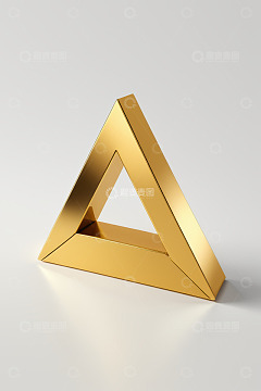 金色立体三角形设计素材