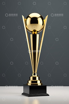 金色奖杯特写