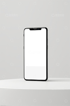黑色智能手机白色背景展示