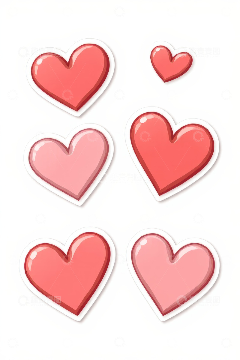高清大图下载【趣麦麦图】红色爱心贴纸素材