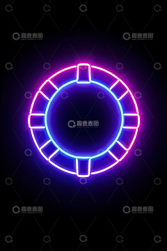 霓虹发光圆形图案素材