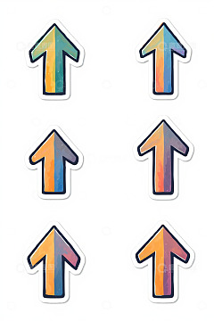 彩色向上箭头符号素材